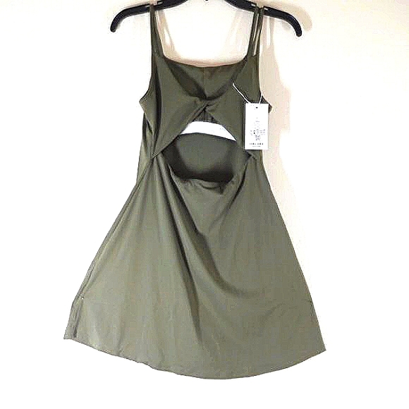 New HALARA THAT TIKTOK BRAND Dark Olive Dark Navy Green Small Women DRESS - Picture 2 of 8